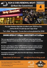 AGM and Subs Night - 4th January 2018